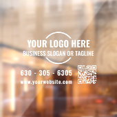 モダン ビジネス ロゴ QR コード ホワイト カー ビニール ウィンドウサイン (シート2)