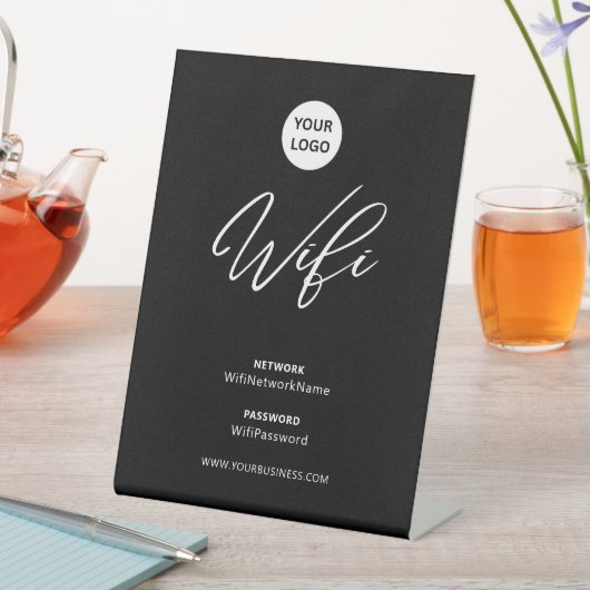 モダン ビジネス WiFi パスワード ウェルカム  台座サイン (インサイチュ)