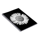 モダン&ビッエレガントク白黒デイジー花 ノートブック (右側)
