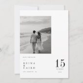 モダン ビッグデート 写真付き Save The Date カード (正面)