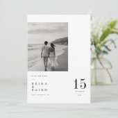 モダン ビッグデート 写真付き Save The Date カード (スタンド正面)