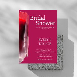 モダン，ビバミニマルマゼンダブライダルシャワー 招待状