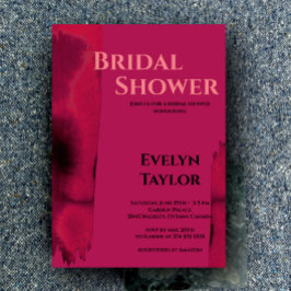 モダン，ビバミニマルマゼンダブライダルシャワー 招待状
