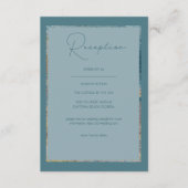 モダン ビーチ アブストラクト ティール＆ゴールド レセプション エンクロージャー (正面)