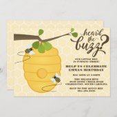 モダン・ビー・バースデー・パーティ 招待状 (正面/裏面)