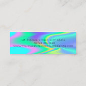 モダン，ピアノ鍵，ホログラフィック音楽先生 スキニー名刺 (裏面)