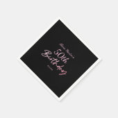 モダン&ピミニマルンクタイポグラフィブラック誕生日 スタンダードカクテルナプキン (角)