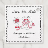 モダン&ピンクお洒落・カクテルハ描ンド結婚ズ フェイバータグ (裏面)