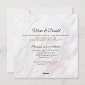 モダン ピンクとグレーの大理石 結婚しました シーズンカード (裏面)