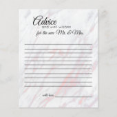 モダン ピンクとグレー マーブル アドバイス カード (正面)