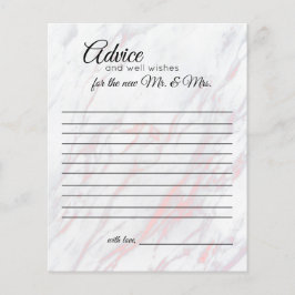 モダン ピンクとグレー マーブル アドバイス カード