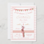 モダン ピンクとゴールド バレリーナ 誕生日招待状 招待状 (正面)