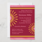 モダン ピンクとブラウンのウェディングシャワー招待状 招待状 (裏面)