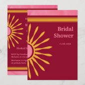 モダン ピンクとブラウンのウェディングシャワー招待状 招待状 (正面/裏面)