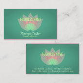 モダン、ピンクのはすの花、健康企業 名刺 (正面/裏面)