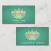 モダン、ピンクのはすの花、健康企業 名刺 (正面/裏面)