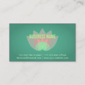 モダン、ピンクのはすの花、健康企業 名刺 (裏面)