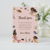 モダン ピンクのアフリカ系アメリカ人 誕生日 サンキューカード (スタンド正面)