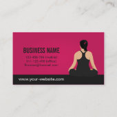 モダン、ピンクのヨガのインストラクター打ちます 名刺 (裏面)
