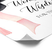 モダン ピンクの弓 卒業パーティーのアドバイス 知恵の言葉 ポスター (角)