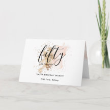 モダン ピンクゴールド グリッター ガーリー 50歳の誕生日