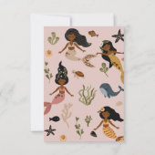 モダン ピンク アフリカ系アメリカ人 誕生日 サンキューカード (裏面)