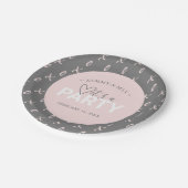 モダン ピンク アンド ゲイ バレンタインズ パーティ ペーパープレート (アングル)