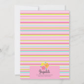 モダン ピンク イチゴ & アイスクリーム ガールズ パーティー 招待状 (裏面)