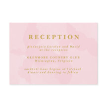 モダン ピンク ウォーターカラー 結婚式 披露宴 招待状