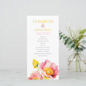 モダン ピンク オレンジ色のポピー 結婚式 プログラム (スタンド正面)