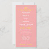 モダン ピンク オレンジ色のポピー 結婚式 プログラム (裏面)
