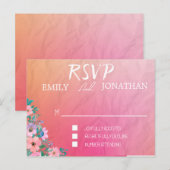 モダン ピンク オレンジ ウォーターカラー タイポグラフィー RSVP インビテーションポストカード (正面/裏面)