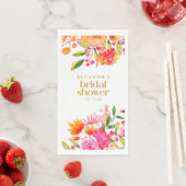 モダン ピンク オレンジ ウォーターカラー フラワー ブライダル シャワー (インサイチュ)