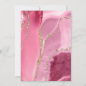 モダン ピンク ゴールド アゲート ウェディング 招待状 (裏面)