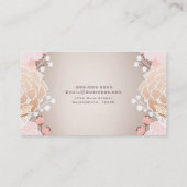 モダン ピンク & ゴールド フラワー ボタニカル フラワーズ ラスティック 名刺 (裏面)
