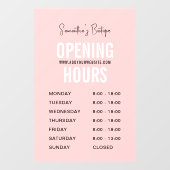 モダン ピンク シンプル ブティック 営業時間 ウィンドウサイン (シート)