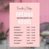 モダン ピンク シンプル ブティック 営業時間 ウィンドウサイン