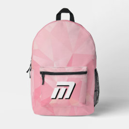 モダン ピンク ジオメトリック モチベーショナル カスタム プリントバックパック
