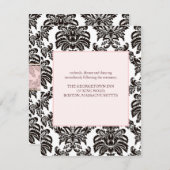 モダン ピンク ダマスク 披露宴カード エンクロージャーカード (正面/裏面)