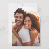 モダン ピンク ツリー フォト メリー クリスマス アーチ カード (裏面)