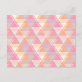 モダン ピンク トライアングル パターン ポストカード