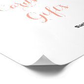 モダン ピンク トロピカル フラワーのカードとギフトのサイン ポスター (角)