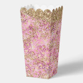 モダン ピンク パープル アブストラクト フローラル ゴールド グリッター フェイバーボックス (裏面)