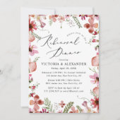 モダン ピンク ピーチ ラスト ウェディング リハーサル ディナー 招待状 (正面)