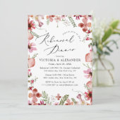 モダン ピンク ピーチ ラスト ウェディング リハーサル ディナー 招待状 (スタンド正面)