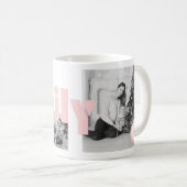 モダン ピンク ファミリー タイプ フォー フォト モノグラム付き コーヒーマグカップ (正面右)