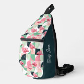 モダン ピンク フラミンゴ ジオメトリック ガーリー オーダーメイド スリングバッグ (右コーナー)