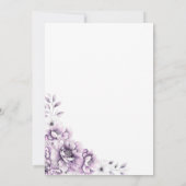 モダン ピンク フラワー ウェディング 招待状 (裏面)