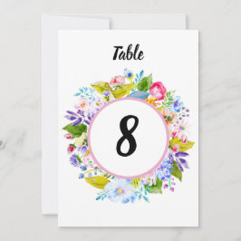 モダン ピンク フラワー ロマンチック ウェディング テーブル ナンバー 招待状