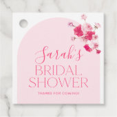 モダン ピンク ブライダルシャワー お土産タグ フェイバータグ (正面)